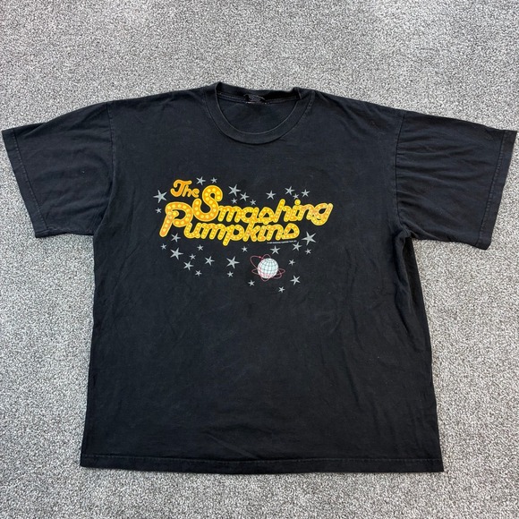 giant Other - Vintage The Smashing Pumpkins Shirt Mens XL Black Disco Balls Stars Concert Tour